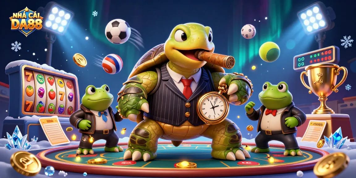 Engage with NHÀ CÁI DA88 through thrilling slot gaming adventures alongside vibrant characters.