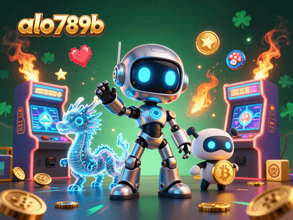 Engage with alo789b for an exciting casino experience featuring 3D robots and vibrant game elements.
