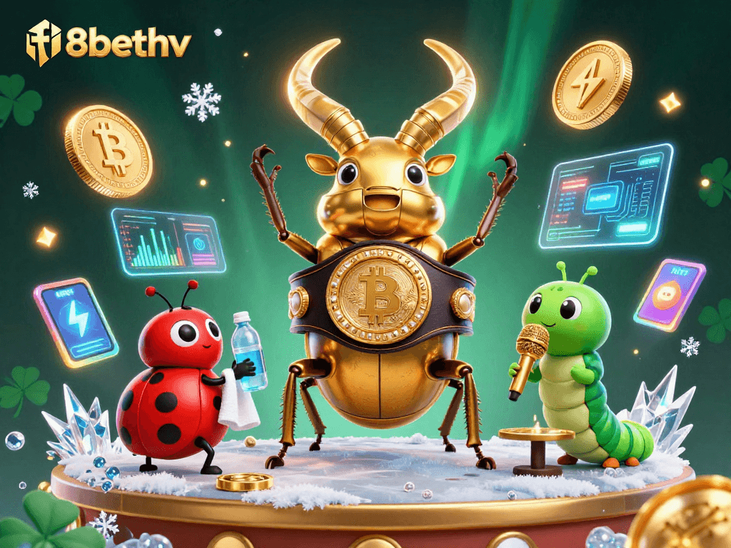 Experience thrilling gameplay at f8bethv with a dynamic 3D illustration showcasing epic casino action.