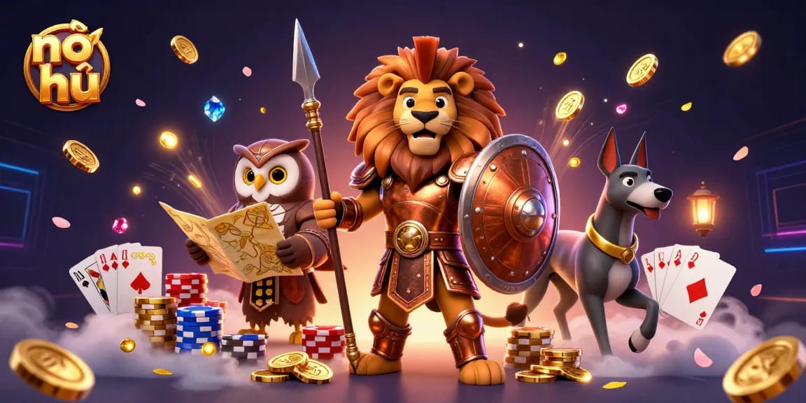 Engage in exciting nổ hũ gameplay with captivating characters and dynamic casino elements.