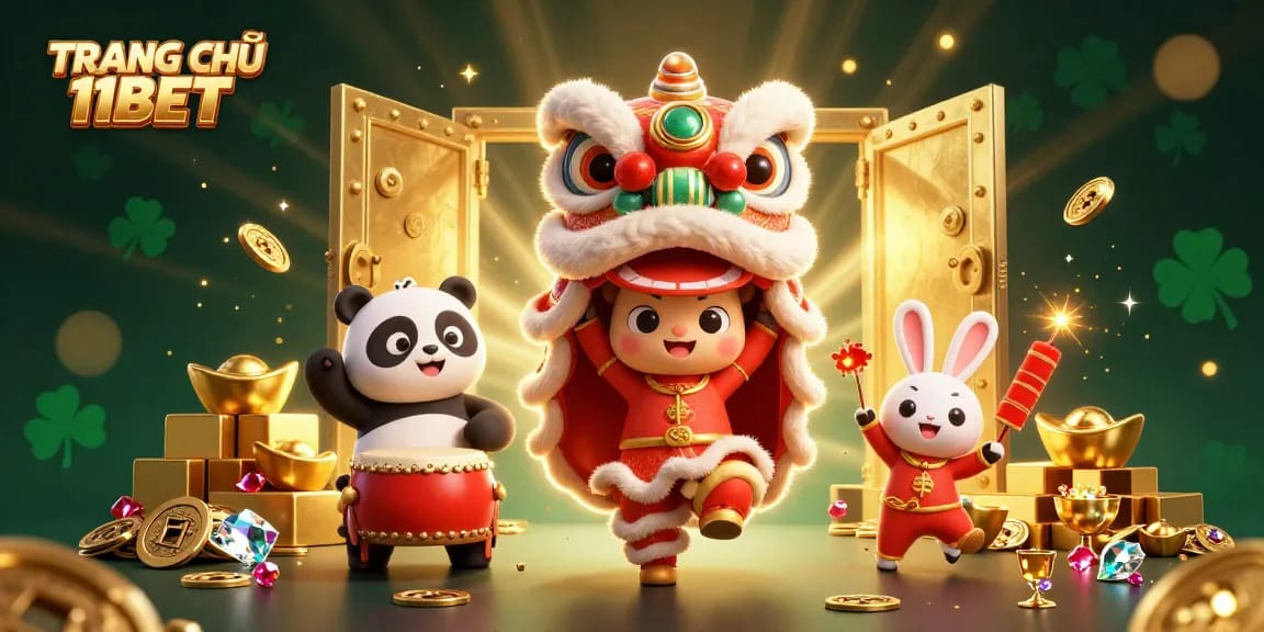 Experience the thrill of gaming at TRANG CHỦ 11BET with vibrant characters and rich casino elements.