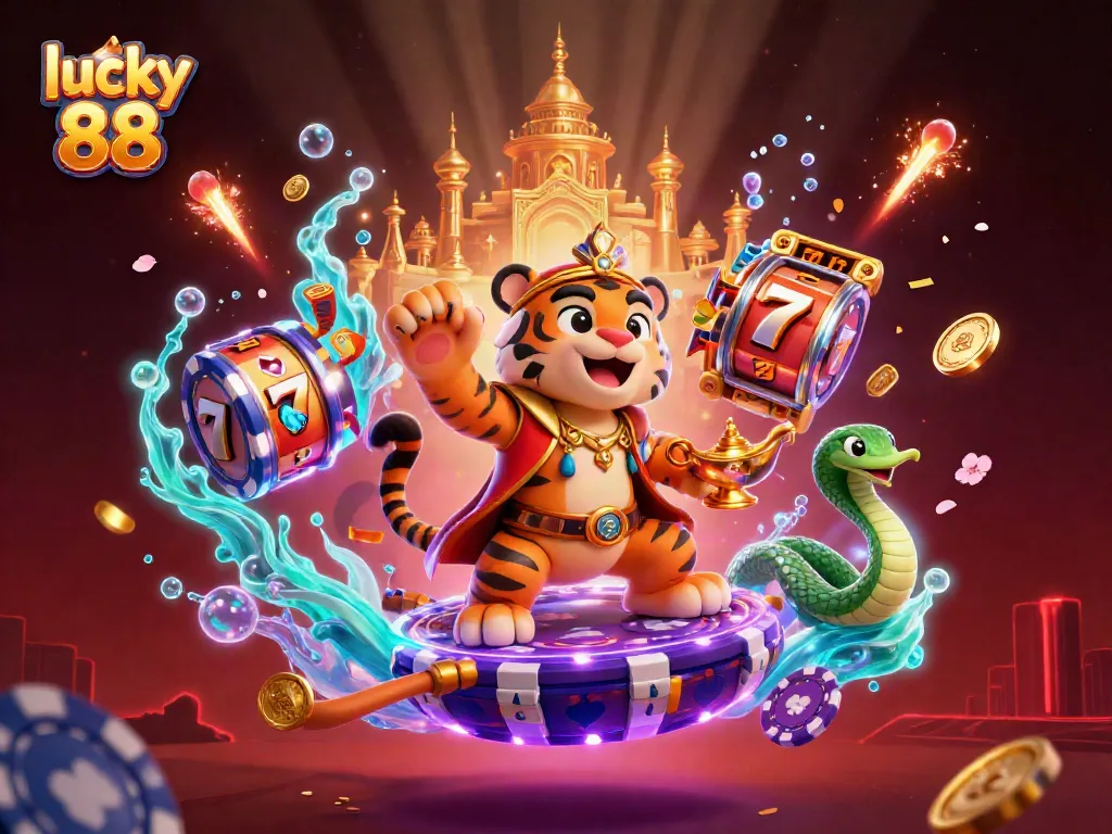 Experience the thrilling action of lucky 88 slots with vibrant 3D visuals and captivating elements!