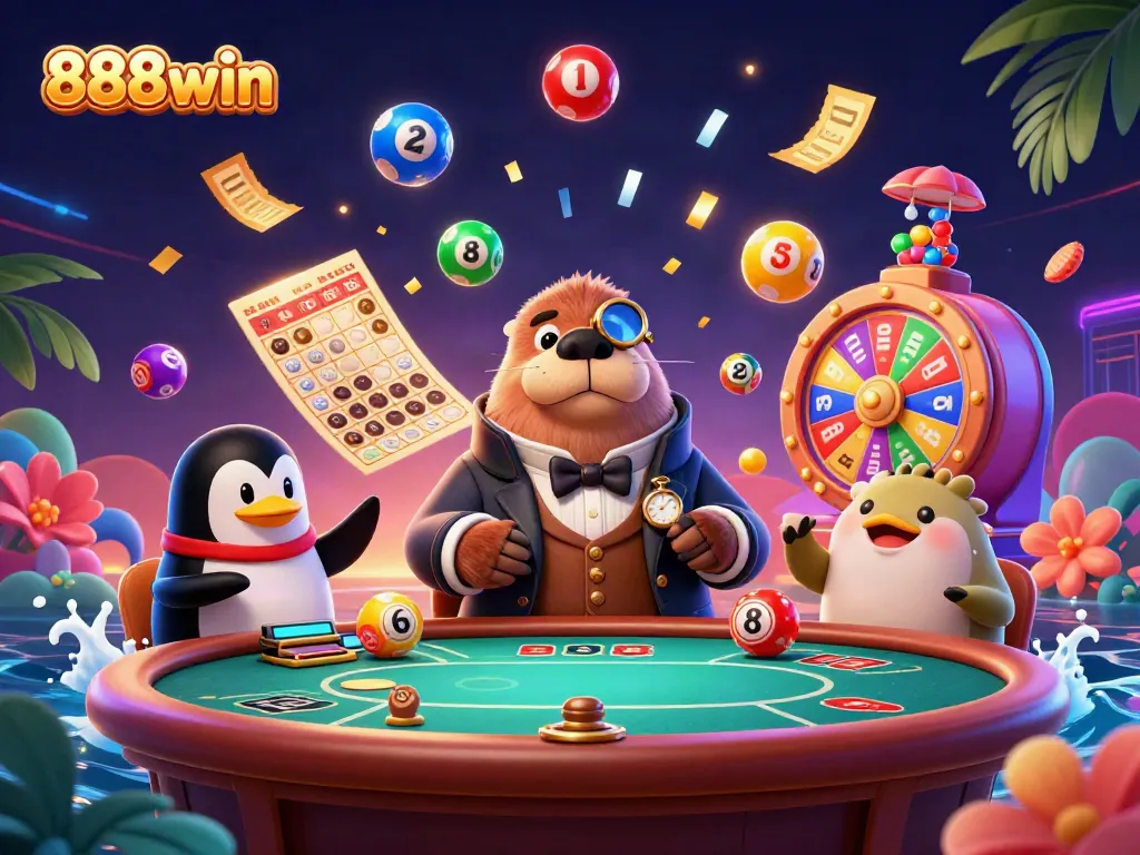 Engage in fun games at the lively 888win underwater casino with unique characters.