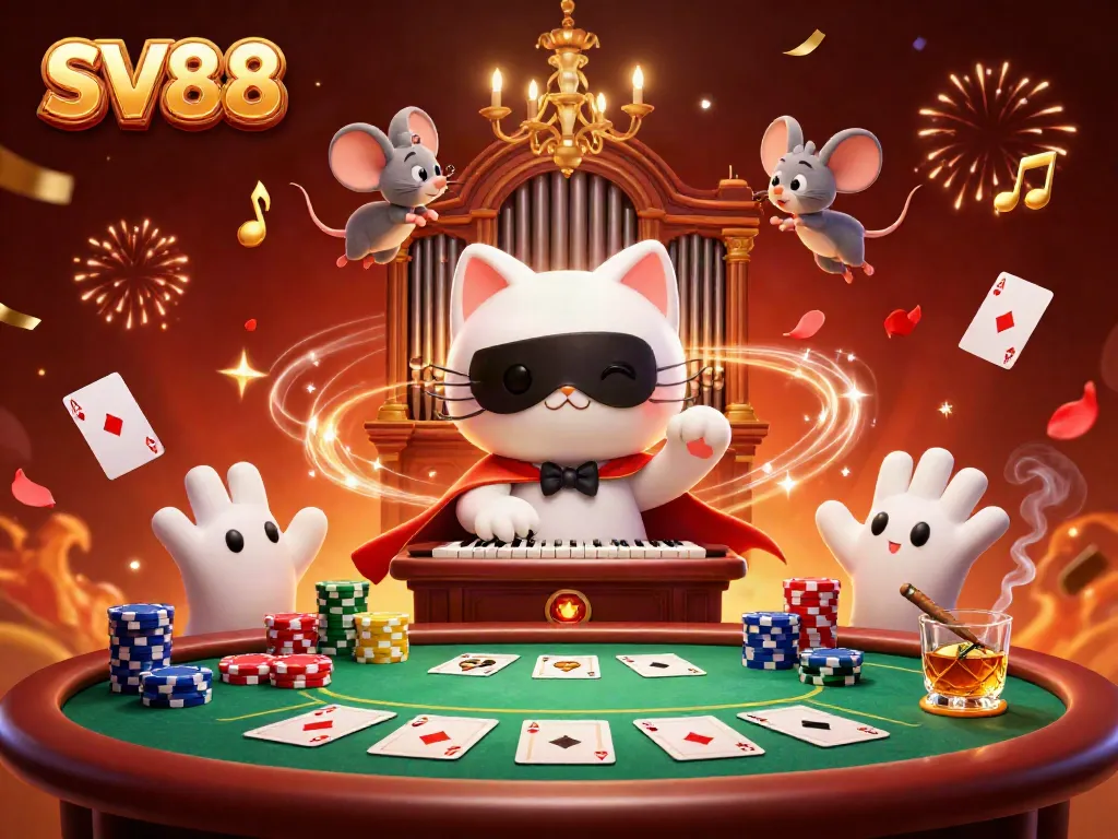 Experience thrilling gameplay at SV88 with our elegant casino scene showcasing poker excitement.