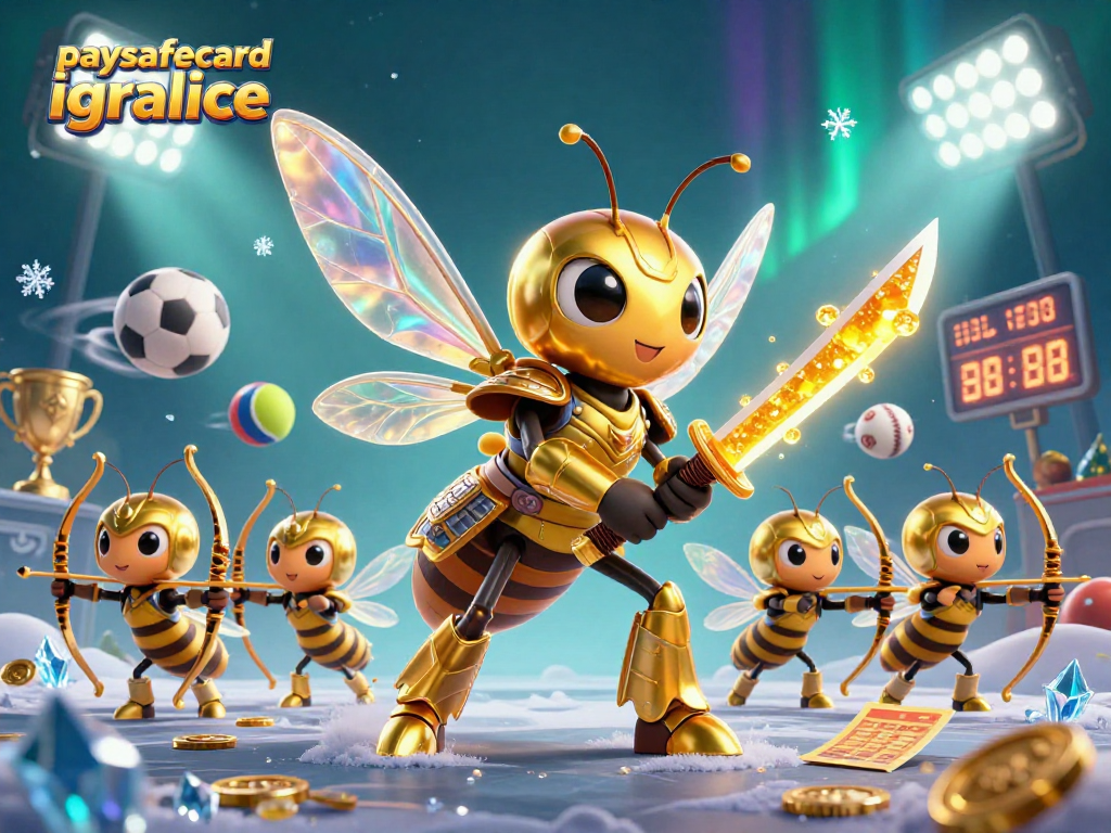 V 3D ilustraciji paysafecard igralnice so upodobljeni samurajski hornet in čebela lokostrelca v dinamičnem prizoru.
