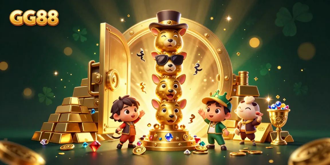 GG88 champions feel the thrill of winning in a dynamic casino scene with golden treasures.