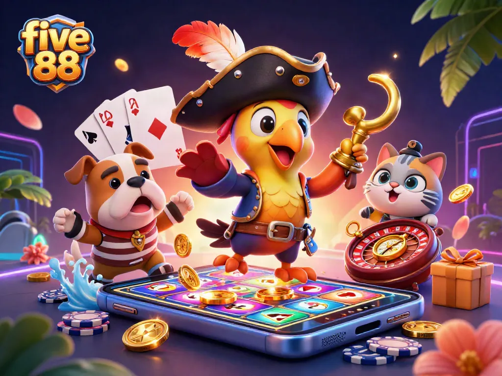 Experience the thrill of five 88 casino with vibrant slot games and dynamic characters in action.