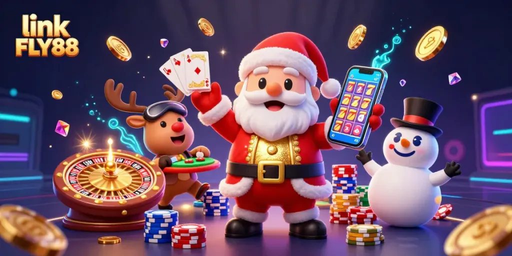 Experience the thrill of winning with link FLY88, featuring vibrant casino characters and dynamic gaming elements.