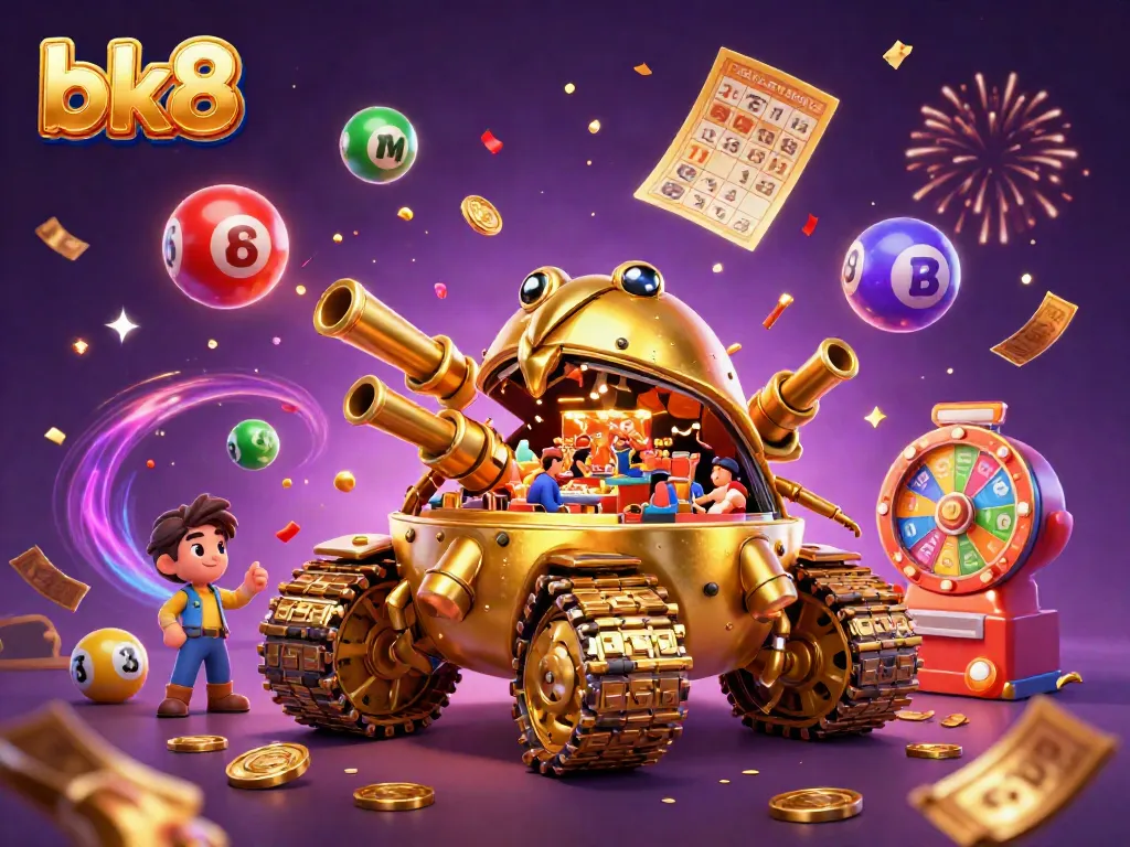 Experience the thrill of bk8 with a stunning golden beetle tank revealing a vibrant miniature casino.
