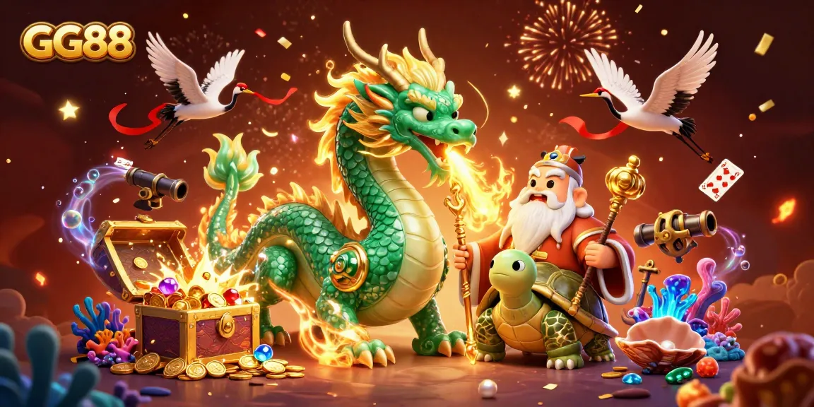 Engage with GG88, an immersive gaming experience featuring a majestic dragon and lucky symbols.