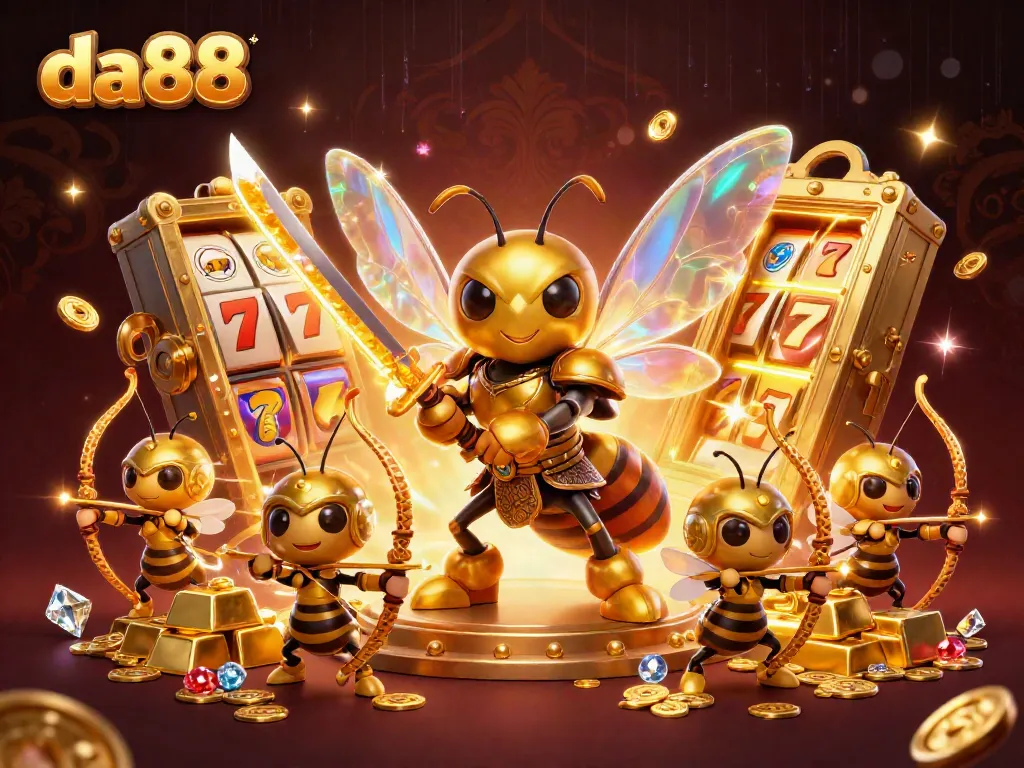 Experience the excitement of da88 with vibrant slot games and dynamic characters in this stunning illustration.