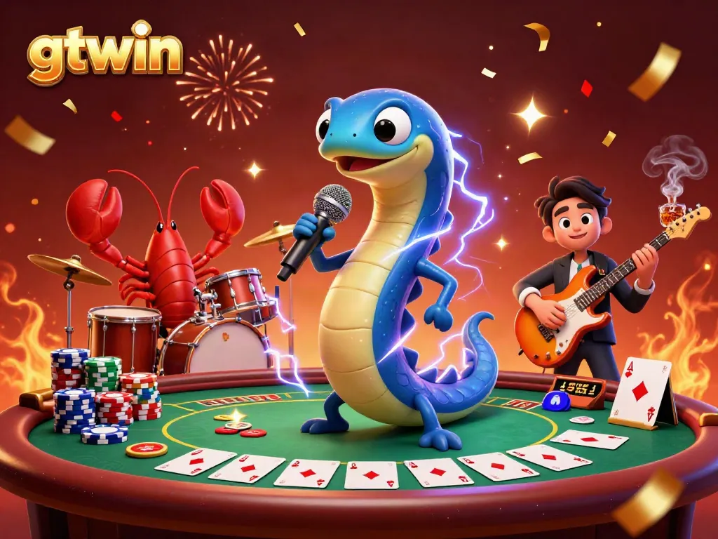Experience exciting gameplay at gtwin with a vibrant underwater casino featuring cartoon characters and poker elements.