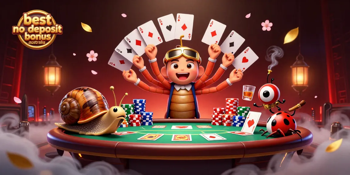 Experience excitement with the best no deposit bonus Australia showcased in a vibrant casino illustration.