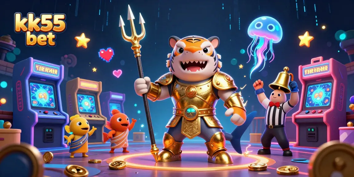 Experience the excitement of kk55 bet with a thrilling underwater scene featuring a shark in gladiator armor.