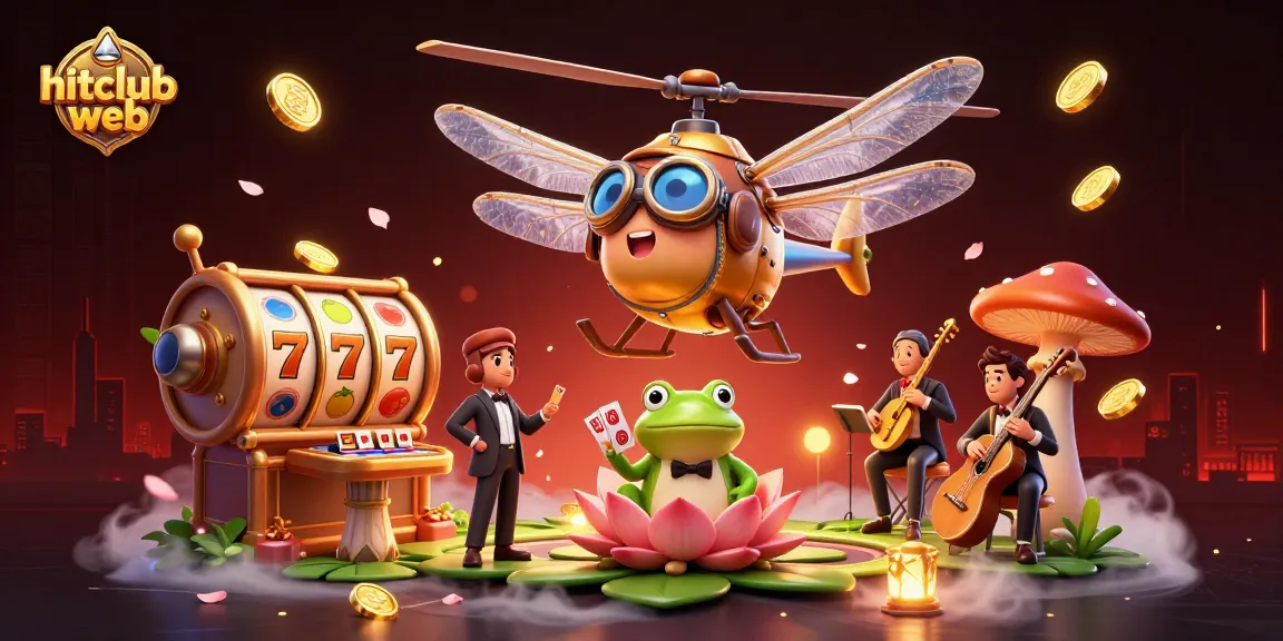 Play vibrant slot games at hitclub web with an interactive and colorful casino scene featuring characters and action.