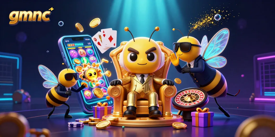 Play exciting games with gmnc as the animated mob boss oversees a vibrant casino scene.