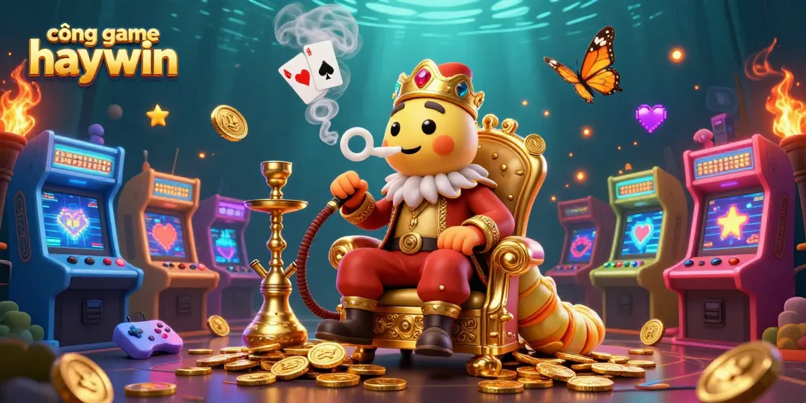 Engage with cổng game haywin through vibrant 3D illustration depicting casino excitement with game elements.