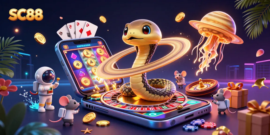 SC88 casino scene illustrating an astronaut mouse betting on a roulette wheel with dynamic game elements.