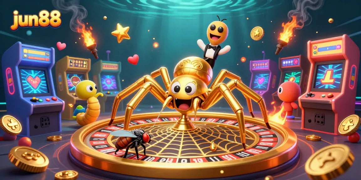 Experience thrilling bets at jun88 with a colorful 3D casino setting featuring a roulette wheel theme.