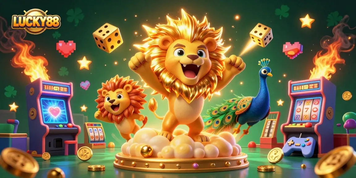 Experience thrilling gameplay at LUCKY88 with vibrant 3D casino elements and engaging characters.