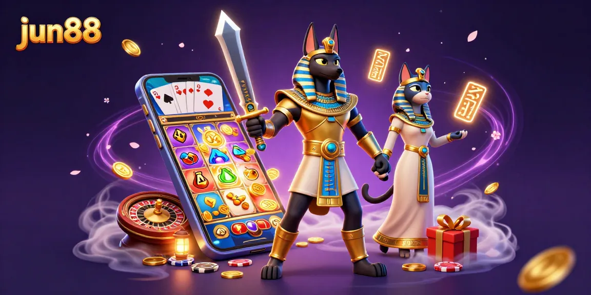 Experience thrilling gaming action with jun88, featuring dynamic slot games and vibrant casino elements.